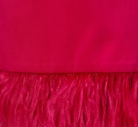 Adrianna Papell Charmeuse Tuxedo Short Sheath Cocktail Dress With Feather Trim In Bright Rose BRIGHTROSE Cheap