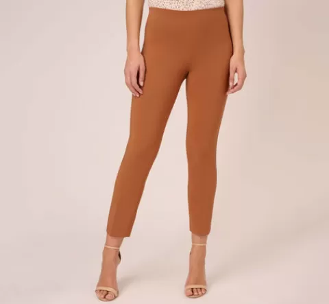 Adrianna Papell Cropped Pull-On Pant With Tailored Details In TERRACOTTA Best Sale