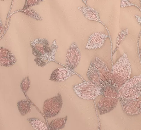 Adrianna Papell Floral Embroidered Sheath Dress With Scalloped Detail In Champagne Multi CHAMPAGNEMULTI Best