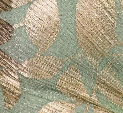 Adrianna Papell Foil Printed Asymmetric Gown With Ruffled Detail In Sage Gold SAGE-GOLD Cheap
