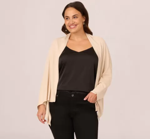 Adrianna Papell Metallic S'Hug® With Tunnel Sleeves In NUDE Flash Sale