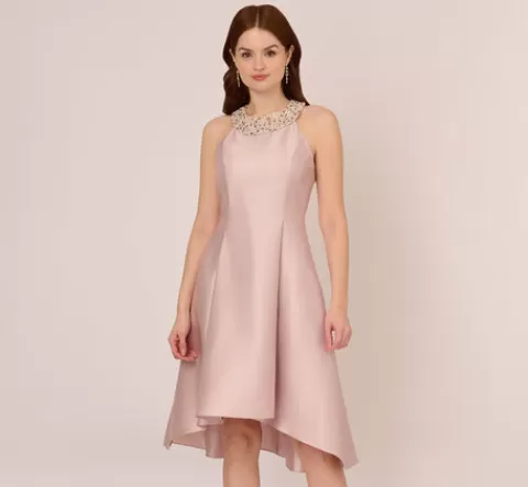 Adrianna Papell Mikado Short Party Dress In BELLINI Discount