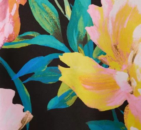 Adrianna Papell Plus Size Floral Print Mikado Sleeveless Dress With High Low Skirt In Black Multi BLACKMULTI Hot