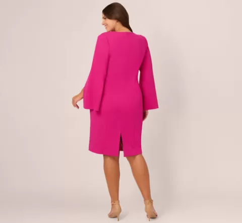 Adrianna Papell Plus Size Knit Crepe Jewel Short Dress In Berry Rose BERRYROSE Cheap