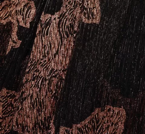 Adrianna Papell Plus Size Metallic Foil Crinkled Mesh Midi-Length Wrap Dress In Rose Gold Black ROSEGOLD-BLACK Store