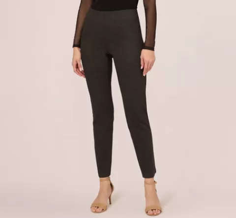 Adrianna Papell Ponte Pull On Pant In Heather Charcoal HEATHERCHARCOAL Shop