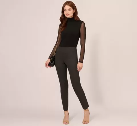 Adrianna Papell Ponte Pull On Pant In Heather Charcoal HEATHERCHARCOAL Shop