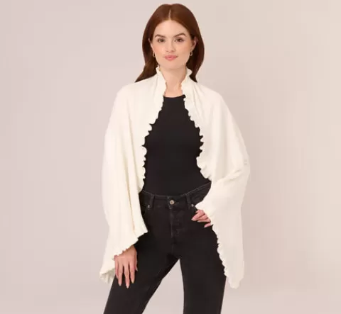Adrianna Papell Ruffled S'Hug® With Hidden Tunnel Sleeves In IVORY Sale