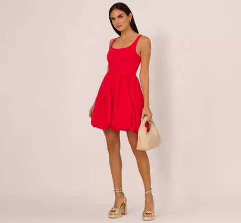 Adrianna Papell Square Neck Bubble Dress In SCARLET Online