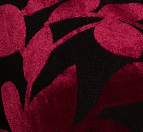 Adrianna Papell Velvet Burnout Faux Wrap Dress With Long Bishop Sleeves In Burgundy Black BURGUNDY-BLACK Online